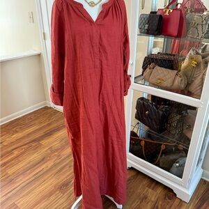 J. Crew Terracotta Long Sleeve Dress